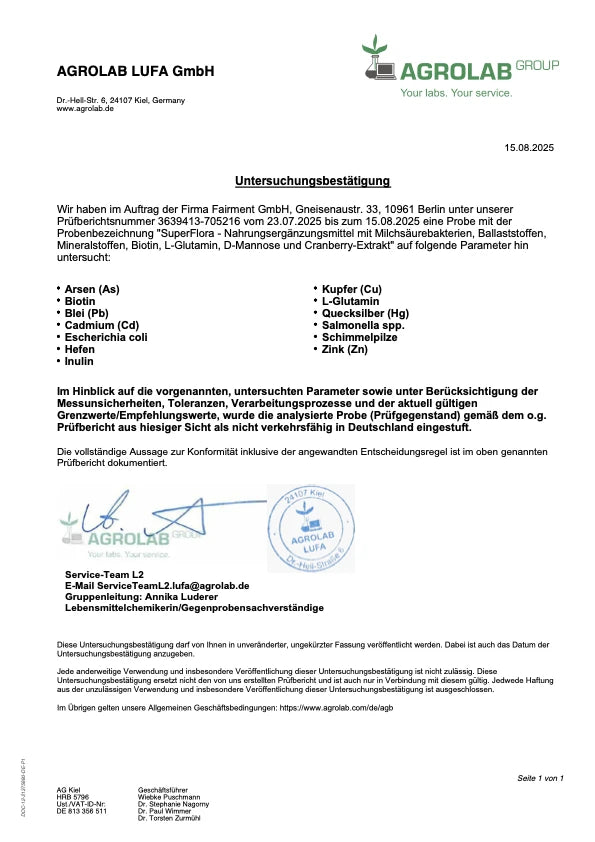 Zertifizierung SuperFlora